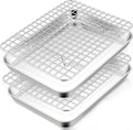 TeamFar Toaster Oven Pan with Rack Set, Non-Toxic & Heavy-Duty, Dishwasher Safe by TeamFar