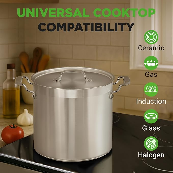 NutriChef Stainless Steel Cookware Stock Pot - Image 5