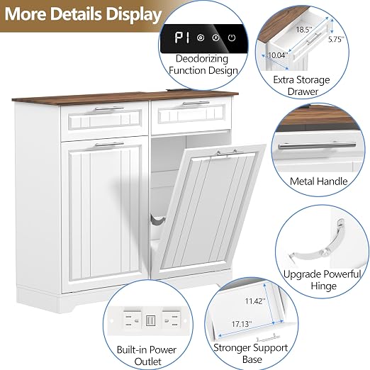 Double 10 Gallon Tilt Out Trash Can Cabinet - Image 5