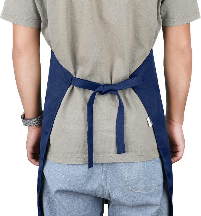 Apron for Men Women with Adjustable Straps and Large Pockets, Canvas Cotton - Image 6
