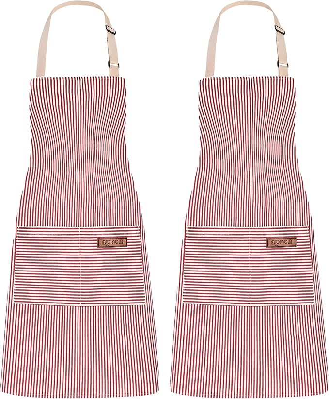 2Pack Adjustable Kitchen Apron for Women Men by ZAIORD