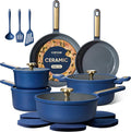 CAROTE Ceramic Cookwar Set, Pots and Pan Set Non Stick 18 Piece, Cookware Set by CAROTE