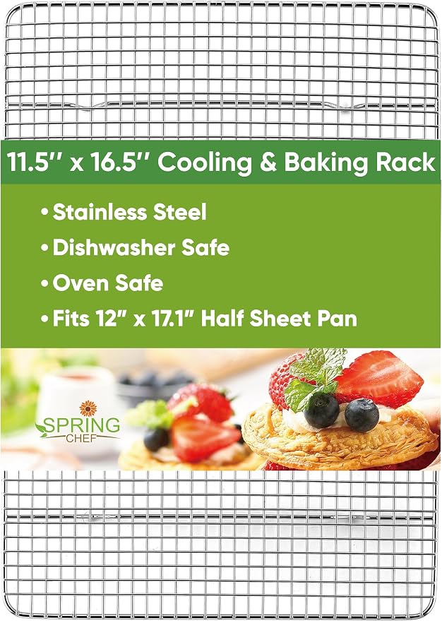 Spring Chef 11.5" x 16.5" Stainless Steel Cookie Cooling Rack by SpringChef