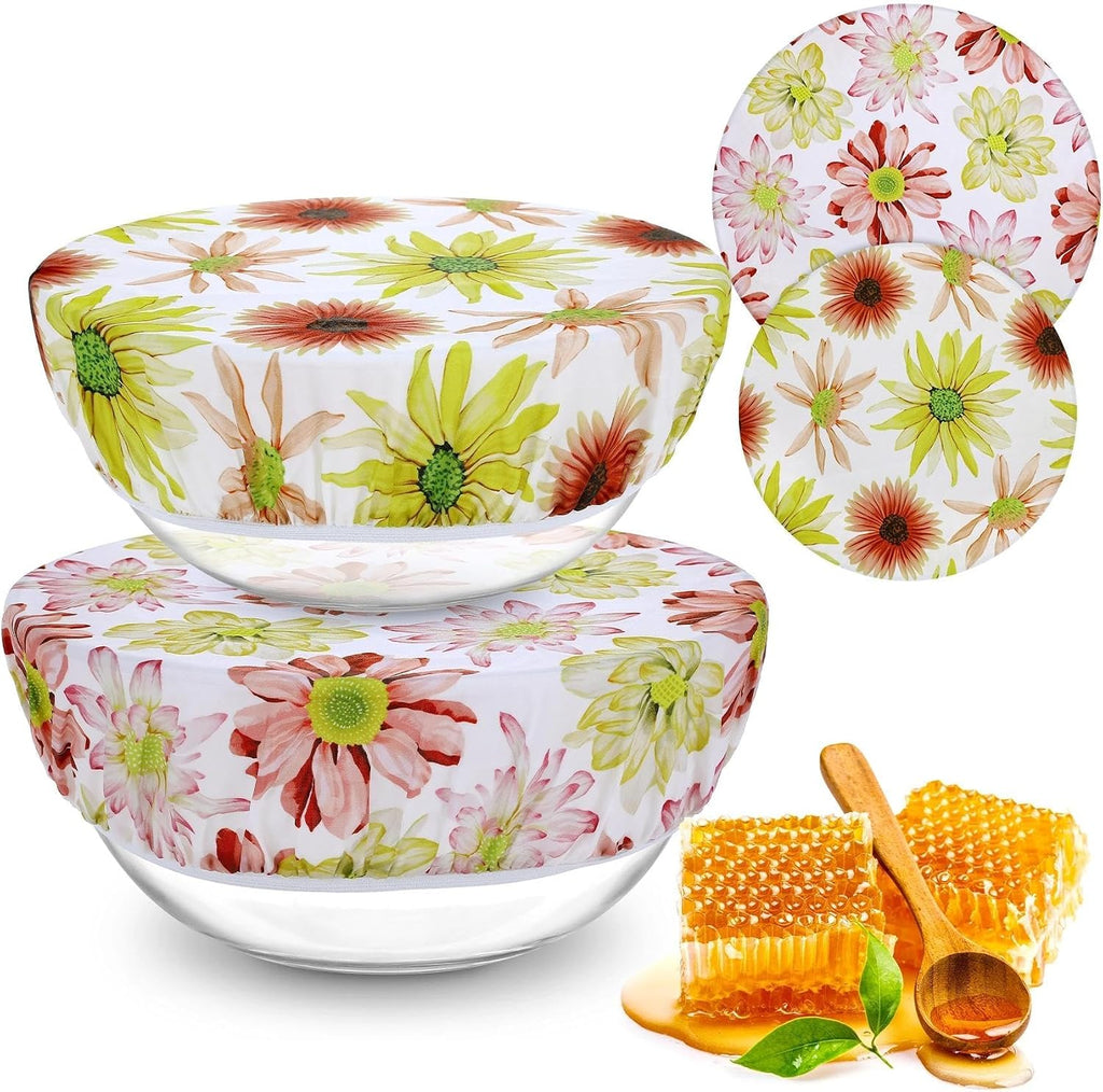 2 Large Reusable Beeswax Bowl Covers for Bread Proofing, 10/12 Inch