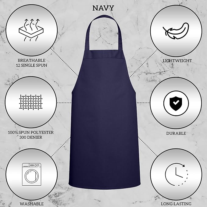 GREEN LIFESTYLE 12 Pack Professional Chef Apron – Grilling Aprons - Image 4