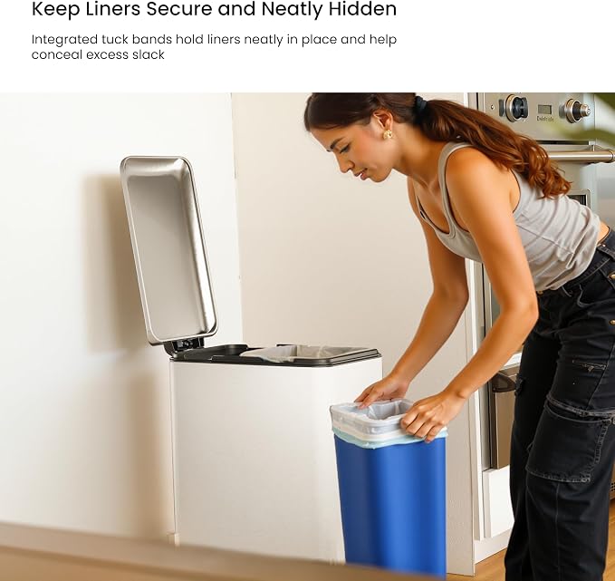 Home Zone Living 13 Gallon Slim Kitchen Trash Can - Image 6
