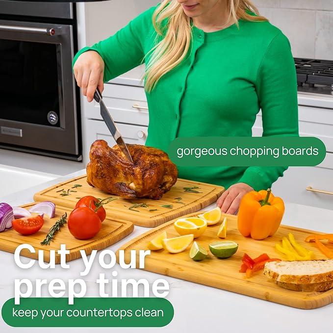 Greener Chef Luxury Wood Cutting Board 3-Piece Set - Image 6