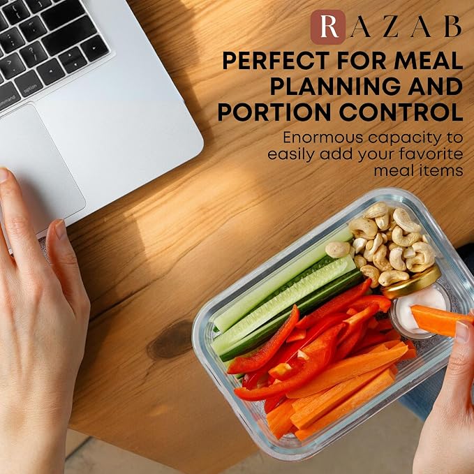 Razab 30 PC Glass Food Storage Containers - Image 9
