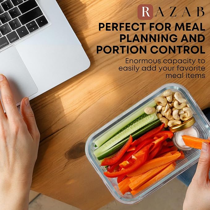 Razab 30 PC Glass Food Storage Containers - Image 9