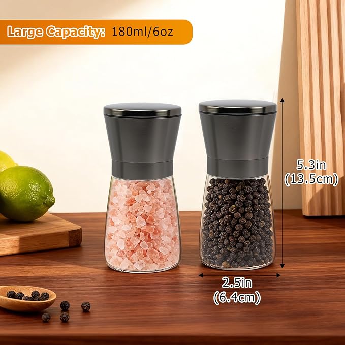R DRURLCD Metal Bronze Salt and Pepper Grinder Set of 2 - Image 3