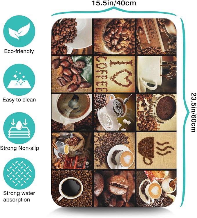 Coffee Mat 23inx15in, Anti-Slip & Waterproof Coffee Bar Accessories, Absorbent - Image 5