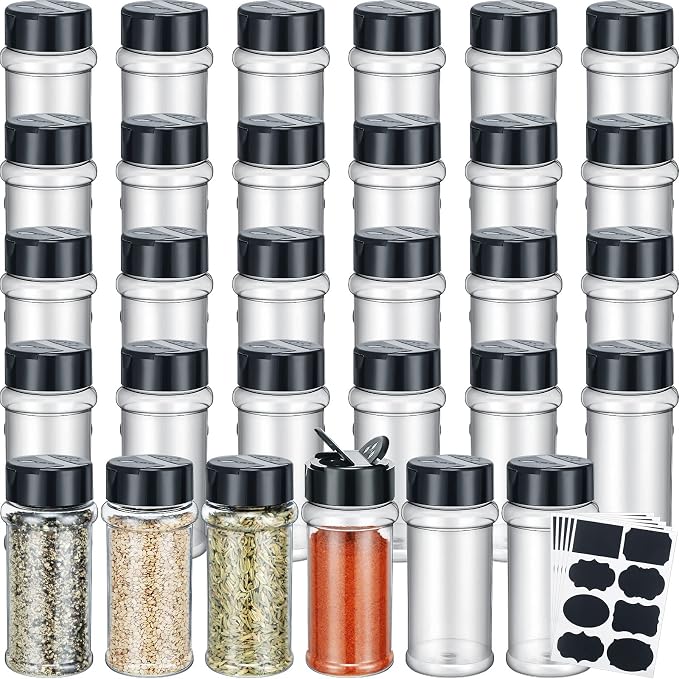 Eccliy 36 Pack 3 oz Clear Plastic Spice Jars by Eccliy