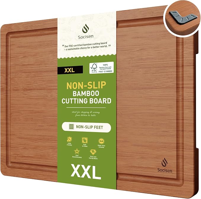 Extra Large Bamboo Cutting Board by Socisen