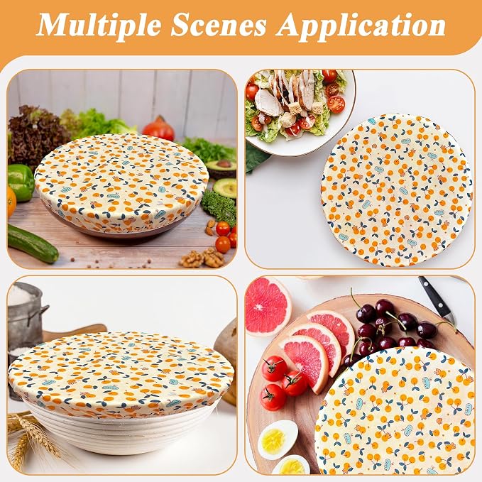 OHIYO Reusable Beeswax Bowl Covers, Elastic Cotton Cloth Sourdough Bread Cover - Image 7