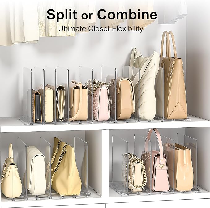 SortNStore Bag Purse Organizer Accessories: 2-Dividers Plastic Clutch Dividers - Image 5