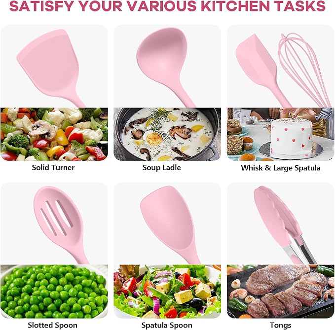 TeamFar Kitchen Cooking Utensils, 446°F Heat Resistant Kitchen Gadgets Tools - Image 5