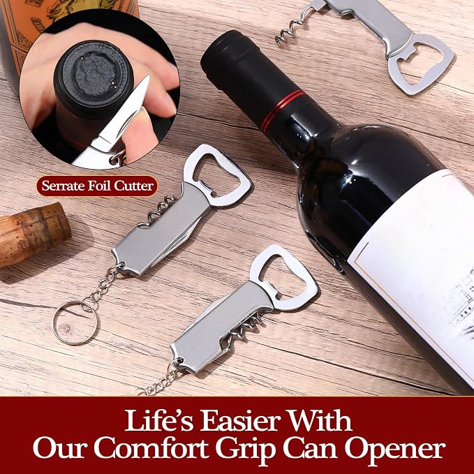 Ziliny 48 Pcs Bottle Opener Keychain Bulk Wine Bottle Beer Opener Keychain - Image 6