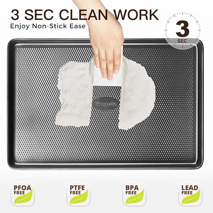 HONGBAKE 2 Pack Jelly Roll Pan Set 15x10, Cookie Sheets - Image 5