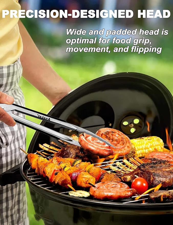 Anaeat Premium Stainless Steel Kitchen Tong Set of 2 - Image 6