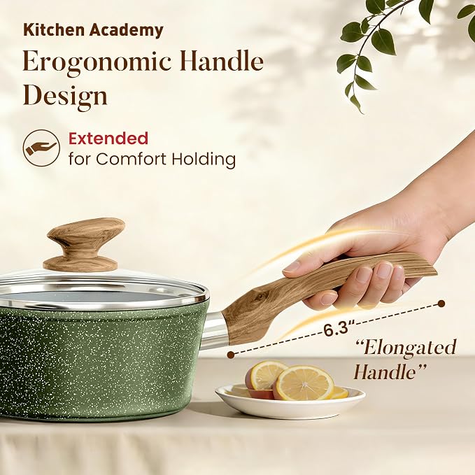 Kitchen Academy Non Toxic Pots and Pans Set Non Stick - Image 4