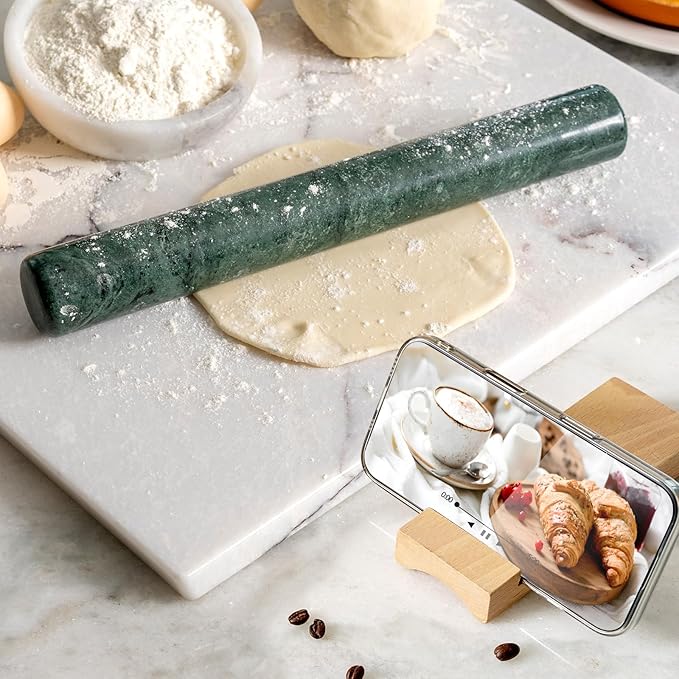 Marble French Rolling Pin for Baking, 12 Inch Non Stick Polished Rolling Pin - Image 7