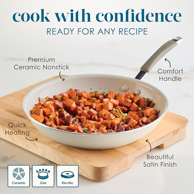Rachael Ray Cucina Ceramic Nonstick Frying Pan/Skillet, 12.5 Inch Non Stick - Image 6