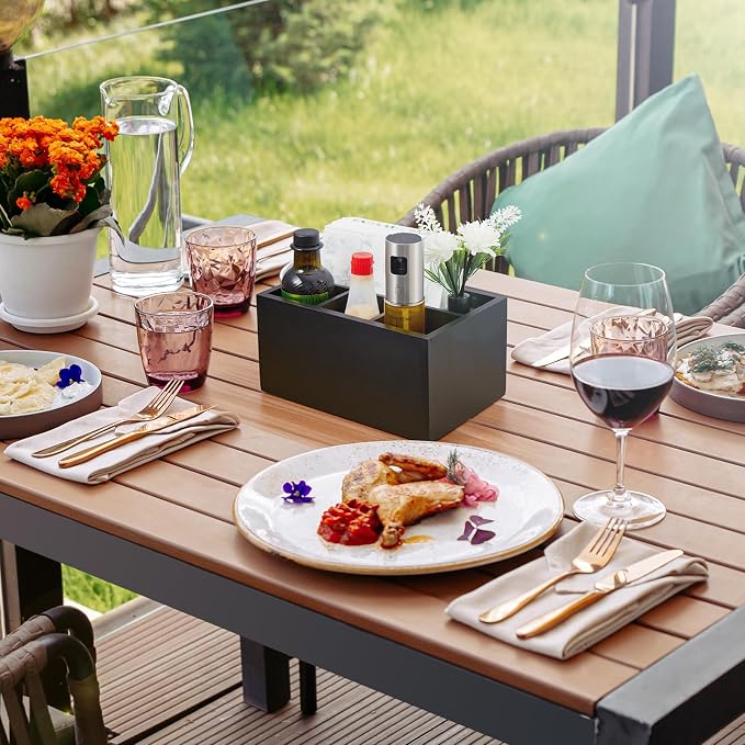 DRASTAR Silverware Caddy, Wooden Utensil Holder, Picnic Cutlery Holder - Image 7