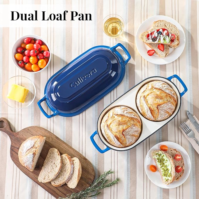Cast Iron Bread Pan with Lid, Mini Enamel Sourdough Baking Dutch Oven Pot - Image 3