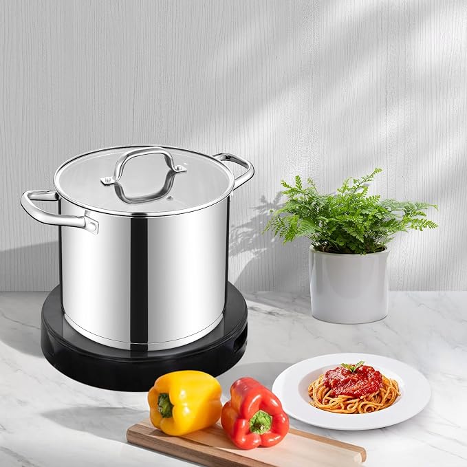 LIANYU 12 QT Stock Pot with Lid, 12 Quart Stainless Steel Large Tall Soup Pot - Image 7