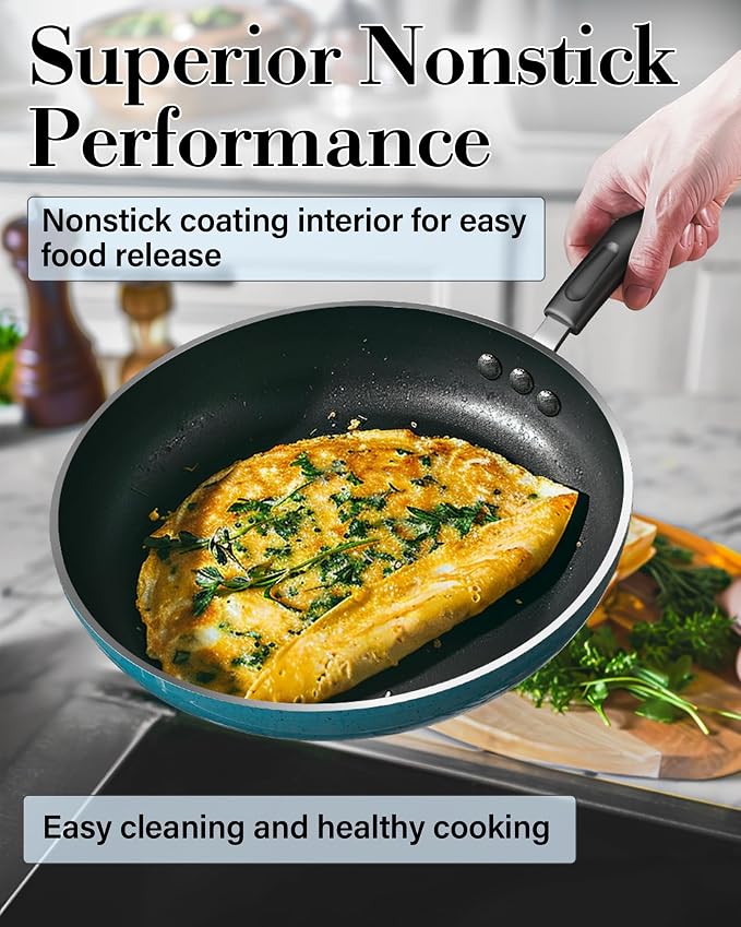 Cook N Home Pots and Pans Nonstick Cookware Set 12-Piece, Kitchen Cooking Set - Image 4