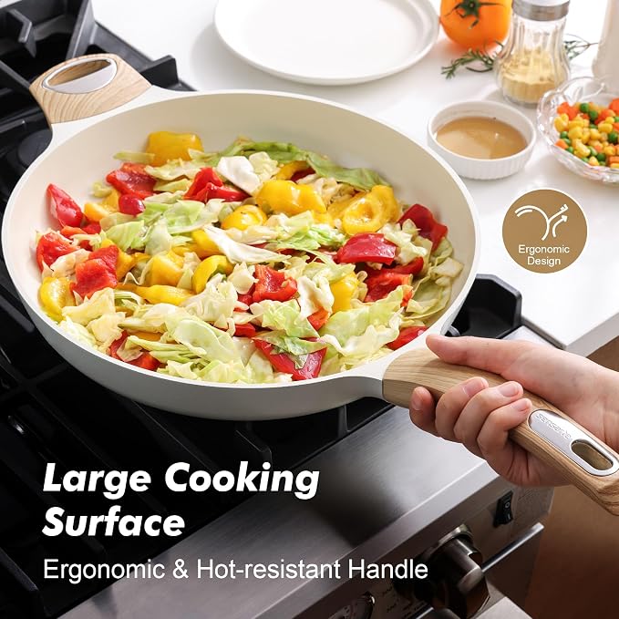 SENSARTE Ceramic Nonstick Frying Pan Skillet 12.5Inch Non Stick Pan - Image 3