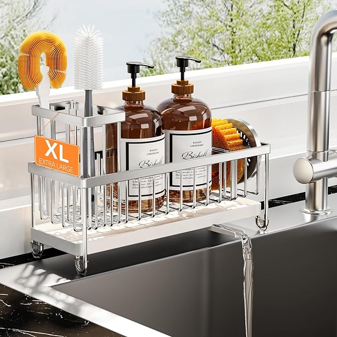 Cisily Sponge Holder for Kitchen Sink, Sink Caddy Organizer by CISILYHOMELIFE