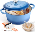 E-far Enameled Dutch Oven Pot for Bread Baking, 6QT Enameled Cast Iron Cookware by E-far