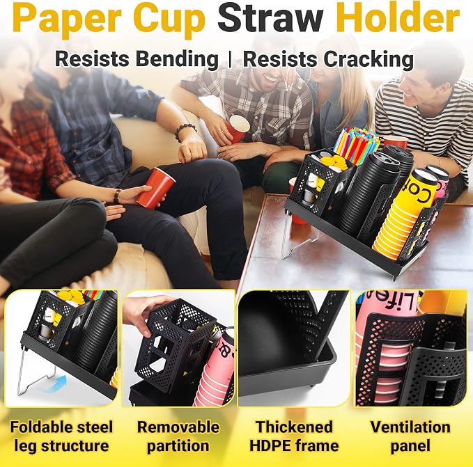 Cup and Lid Holder, Disposable Paper Cup Dispenser - Image 5
