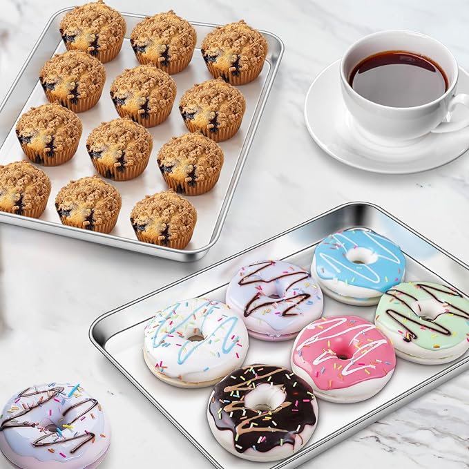 Homikit 2 Pack Baking Sheet, 9 x 13 Inches Stainless Steel Quarter Sheet Pan Set - Image 7