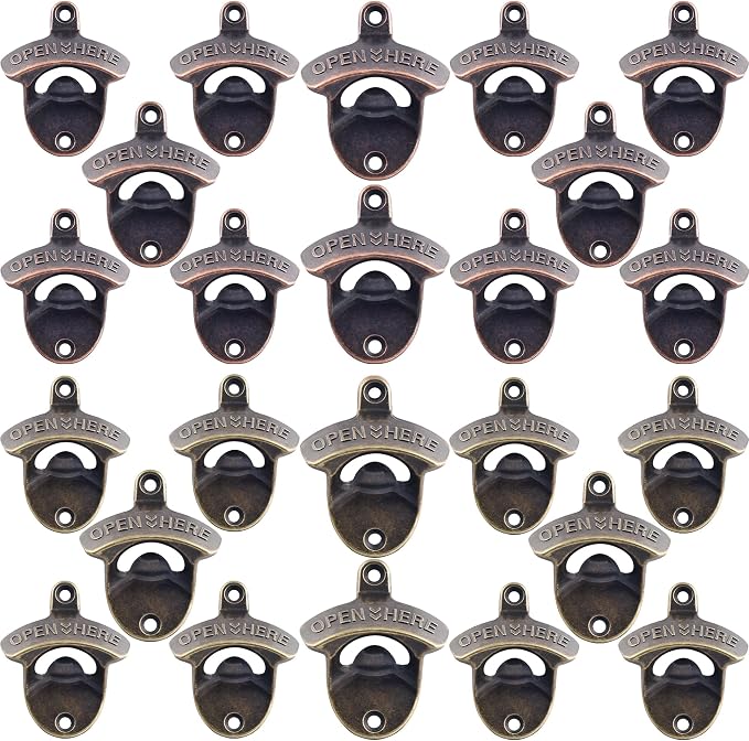 24 PCS Beer Opener Wall Mounted Bulk, Antique Copper Bronze Wall Bottle Opener by Wallmountedbottleopener