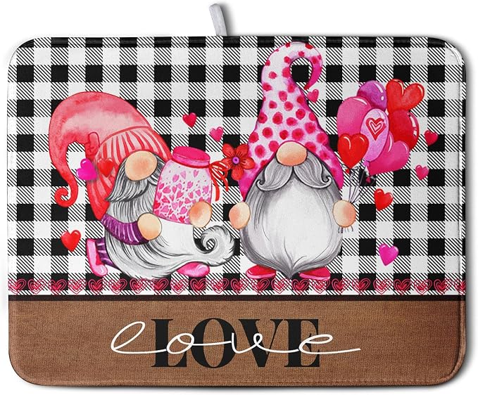 Valentine's Day Dish Drying Mats by Kwlegh