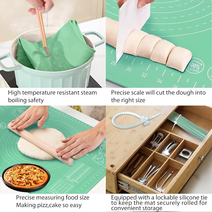 Silicone Pastry Mat 28" x 20" Extra Thick Non Stick Baking Mat - Image 6
