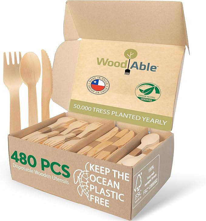 Disposable Wooden Cutlery Set by WoodAble