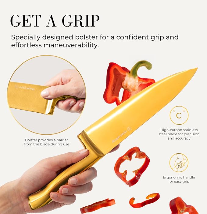 STYLED SETTINGS White and Gold Knife Set - Image 7