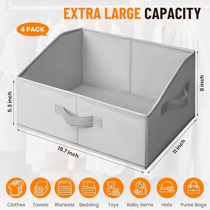 Extra Large Closet Organizers Bins 4 Pack - Image 3