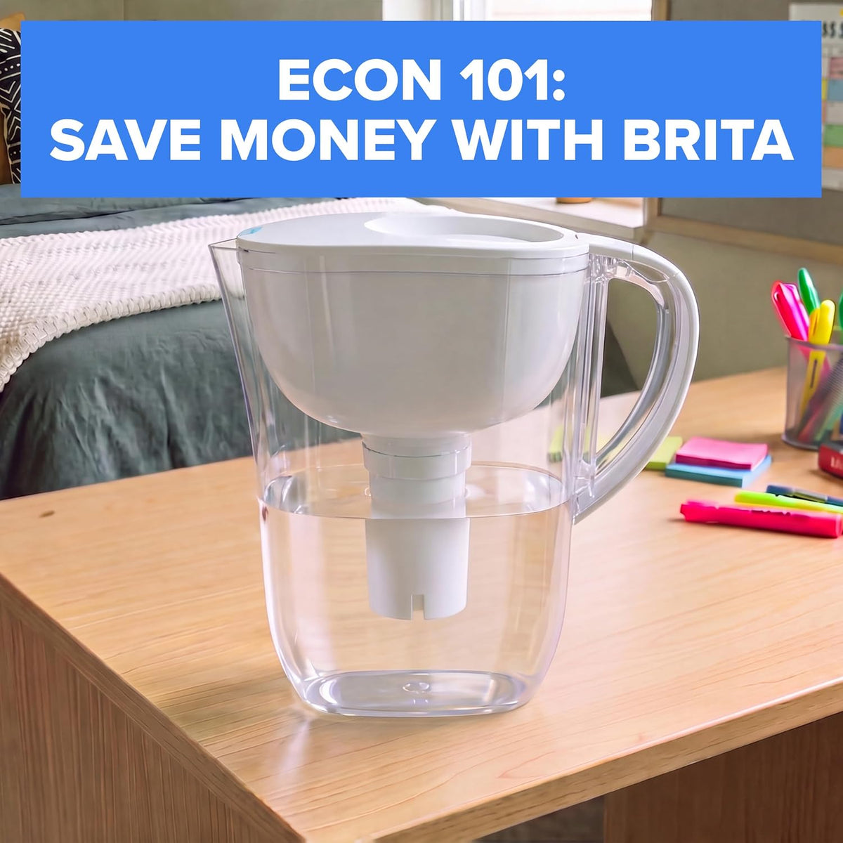 Brita Large 10-Cup Water Filter Pitcher with BritaPlus Filter, WQA