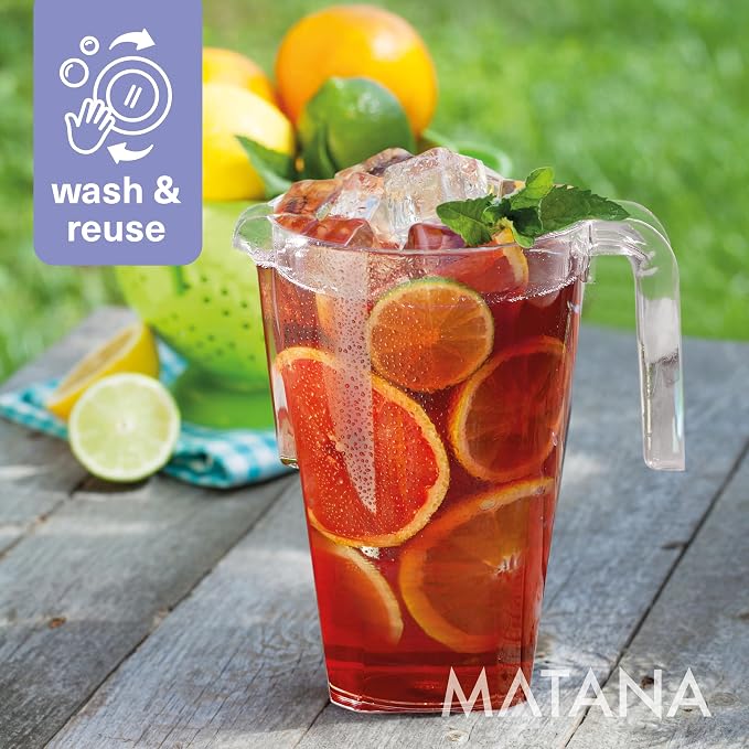 MATANA 6 Pack Clear Water Pitchers - 52 oz Plastic Beer Pitcher - Image 4