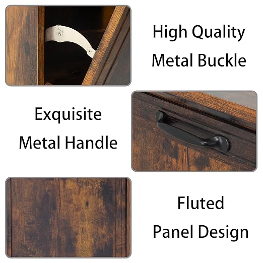 13 Gallons Tilt Out Trash Cabinet, Hidden Trash Can Cabinet Wooden Tilt Out Pet - Image 3