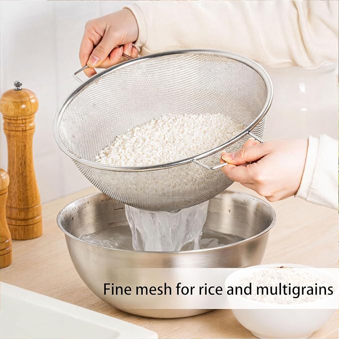 304 Stainless Steel Kitchen Colander Set, 3.5QT Colander - Image 5