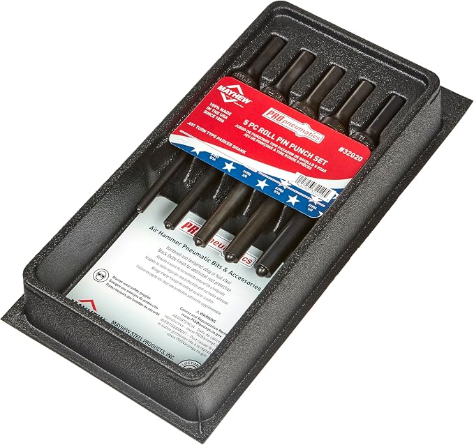 Mayhew Tools 32020 Pneumatic Roll Pin Punch, 5-Piece Set - Image 8