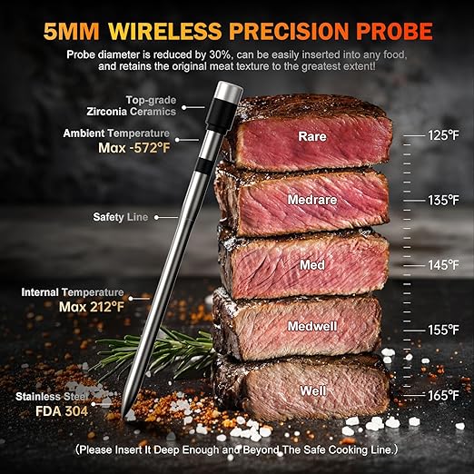 Meat Thermometer Wireless, 800FT Bluetooth Digital Thermometer - Image 4