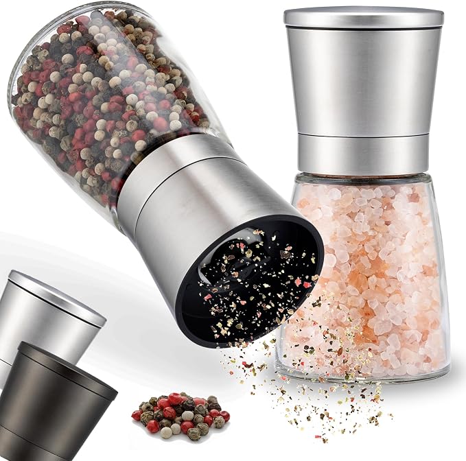 ZOLMER® Premium Stainless Steel Salt and Pepper Grinder Set | Adjustable by Zolmer