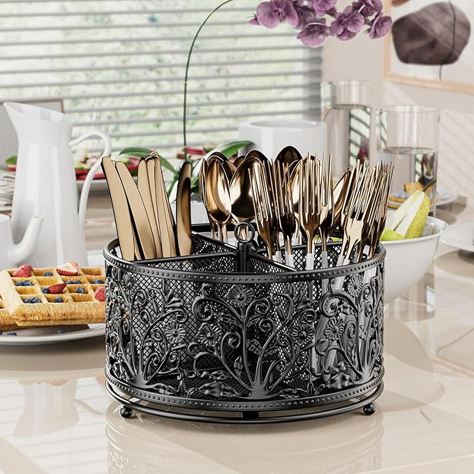 YIUKEA 360° Rotating Utensil Caddy - Image 2