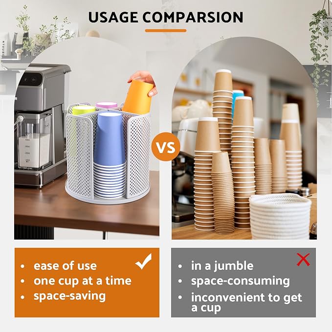 Rotating Paper Cup Dispenser, Cup Holder - Image 3